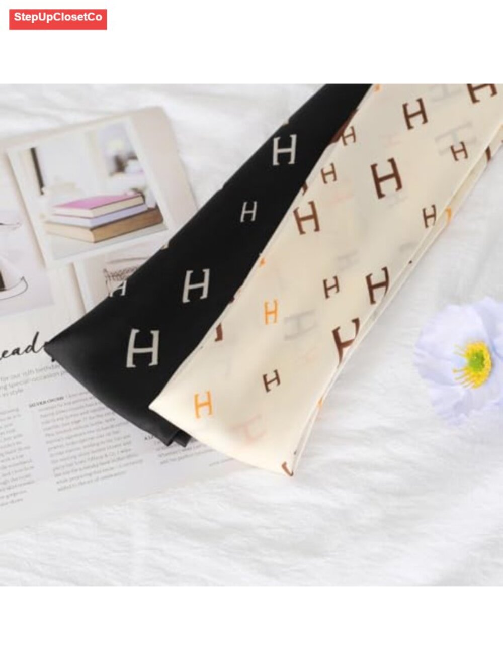Silk Feel Satin Square Headscarf for Women - Lightweight Versatile Neckerchief - Picture 4 of 6